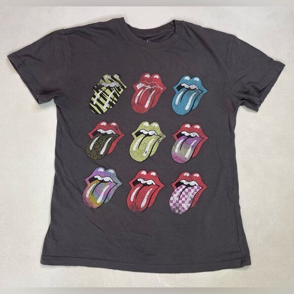 The Rolling Sones Graphic T-shirt Women XS Gray Short Sleeve Music - Picture 1 of 5